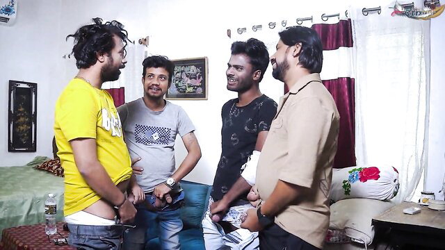 Desi Mallu Bhabhi gangbang with 4 local boys hardcore sex positions