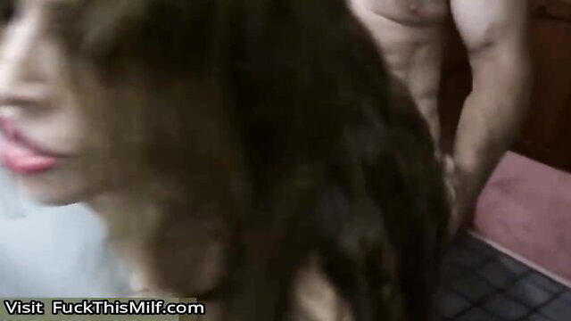 Hot Asian stepsis with big lips kneels for intense pussy pounding creampie