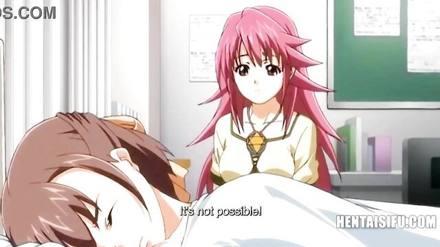 Pink-haired JAV girl yells 'It's not possible!' over sleeping small tits friend