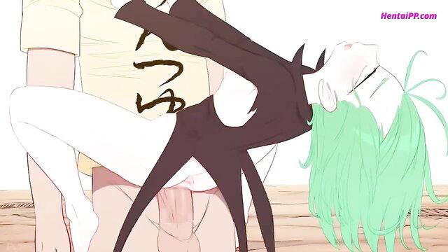 Tatsumaki uses telekinesis to suck Saitama's balls dry in hentai