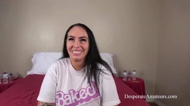 Miya Arosed smiling in Baked t-shirt, Desperate Amateurs casting
