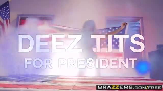 Kagney Linn Karter as Deeez Tits for President in sexy patriotic Brazzers scene