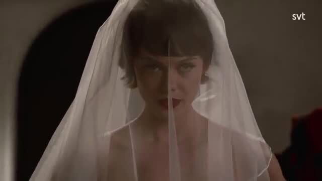 Frida Gustavsson seductive nude bridal veil scene