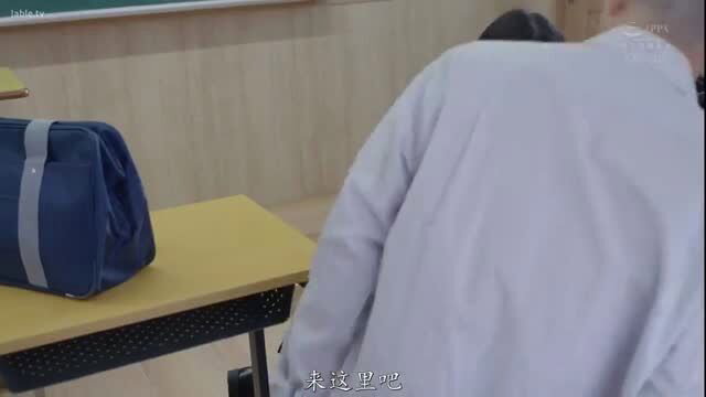 Ishii Renka as pure slim student bent over desk for creepy teacher