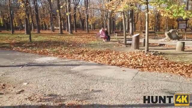Autumn park bench with two women in pink, Hunt4K It's not Cheating thumbnail