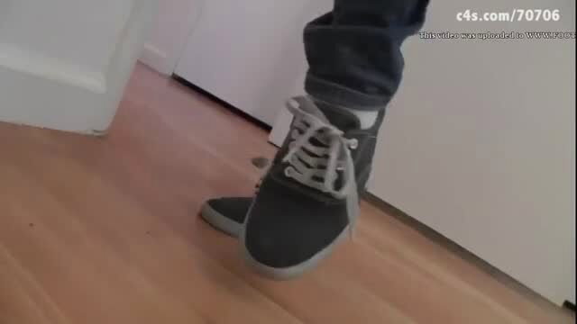 Anais Jolie dirty sock feet closeup in sneakers