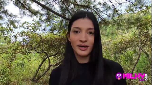 Sexy long black hair girl in forest, offering money for sex thumbnail