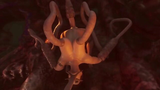 Brigitte fucked by slimy tentacles hentai porn