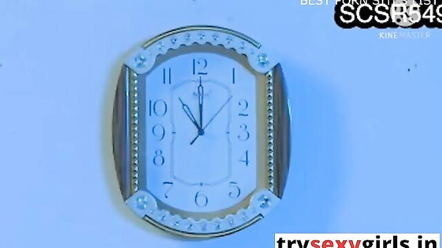 Oval wall clock closeup in Indian homemade adult video thumbnail
