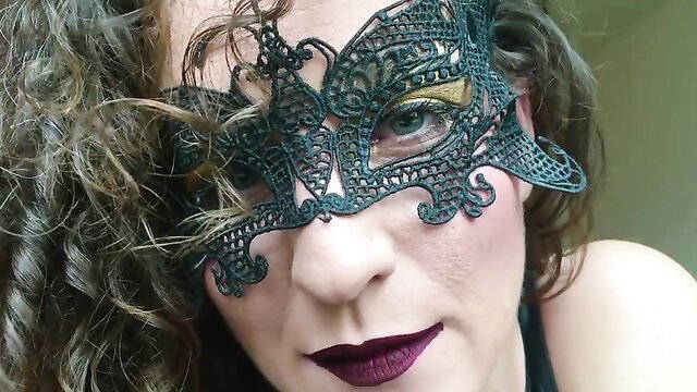 Curly-haired masked woman in JOI for Adam, worship my wazoo