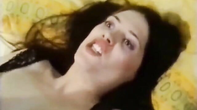 Patricia Rhomberg moaning in ecstasy on bed, hot closeup