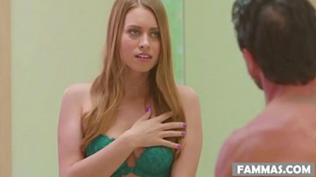 Jill Kassidy in green lingerie with Tommy Gunn stepdad massage tease