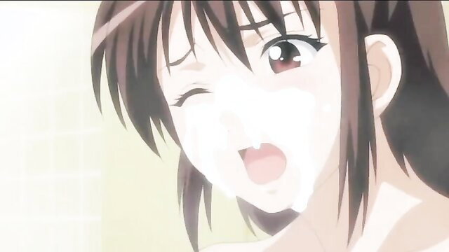 Anime virgin teen bukkake face from dad in hentai pregnancy scene