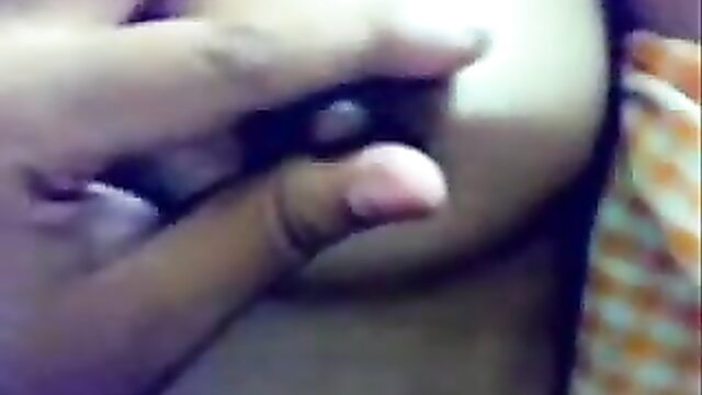 Indian girl's nipple pinched by hand in tight top, hot tit play