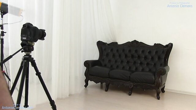 Antonia Clemens backstage photoshoot prep with ballerina Annett A for erotic video