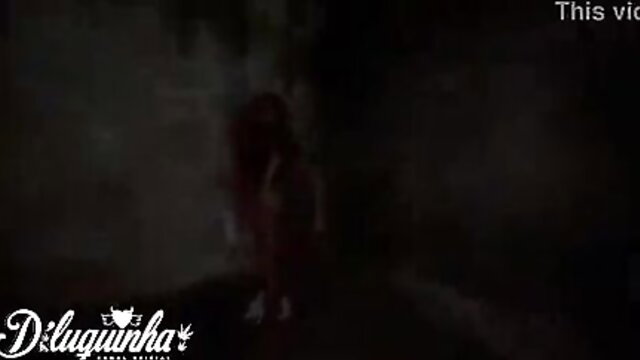 Naughty black Dluquinha in foggy haunted house, sexy silhouette tease