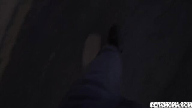 Stepmom Kayla's legs in nylons spread wide for Tony's cock