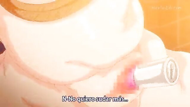 Blushing anime succubus with pink dildo, pleading expression, hentai Ep 2