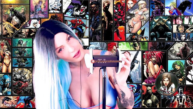 ASMR_Amy ASMR boobs superhero cosplay cleavage tease