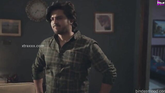 Handsome Indian man in green shirt from Fevicool 2023 MILF sex Hindi web series