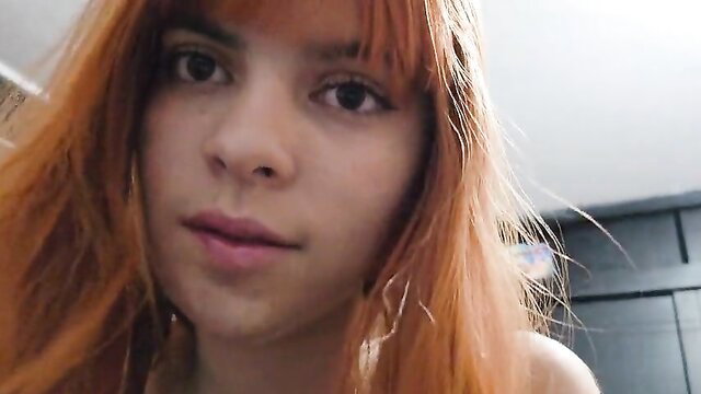 Hot redhead PAWG Laura closeup face in rough sex thumbnail