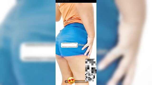 Tharudini Sri Lankan hot girl in tight blue shorts showing big ass