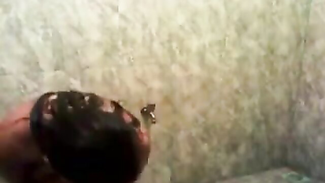 Indian GF with wet black hair in shower after blowjob