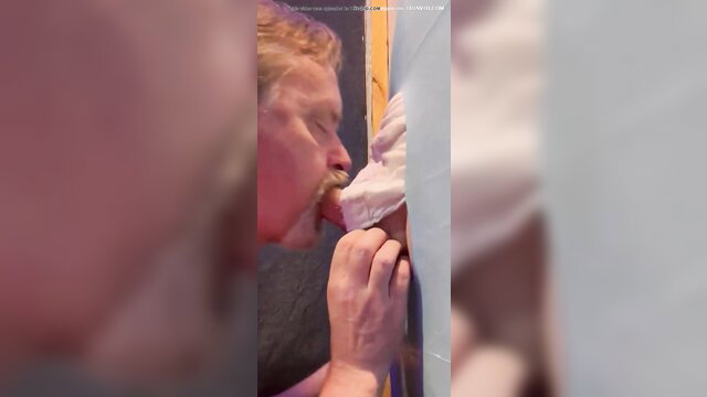 Old toothless man kisses white mask in closeup fetish thumbnail