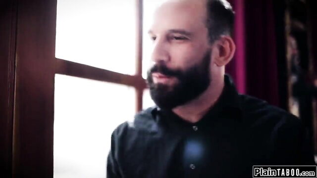 Jenna Gargles bearded man in dark shirt by window Pure Taboo