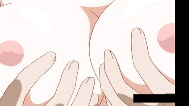 Alita4k's huge pale tits squeezed by hands in erotic anime art
