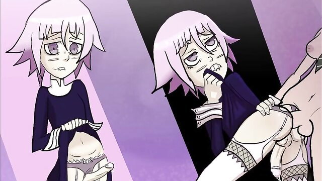 Anime futa Crona with dick pleasures Maka in Soul Eater hentai