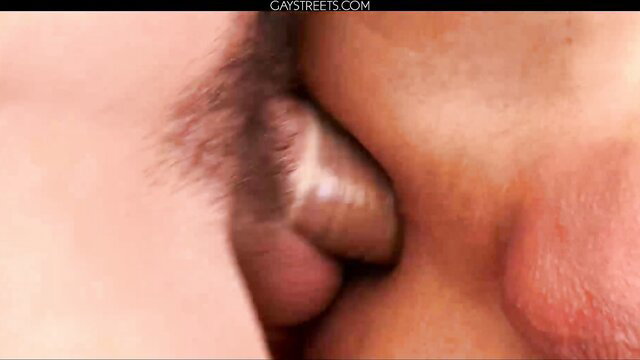 Closeup gay rimming: Brandon Manilow tongue in hairy ass