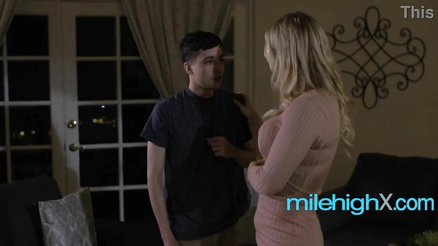 Rachael Cavalli in pink dress with son-in-law, MILF tease