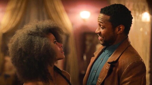 Zazie Beetz nude tits in hot strip scene with Aahkilah Cornelius - The Harder They Fall
