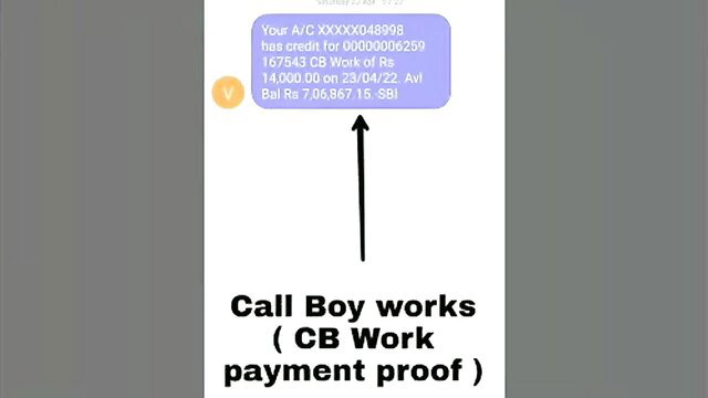 Call Boy Works CB payment proof screenshot from Sajani Episode 02 Kooku web series