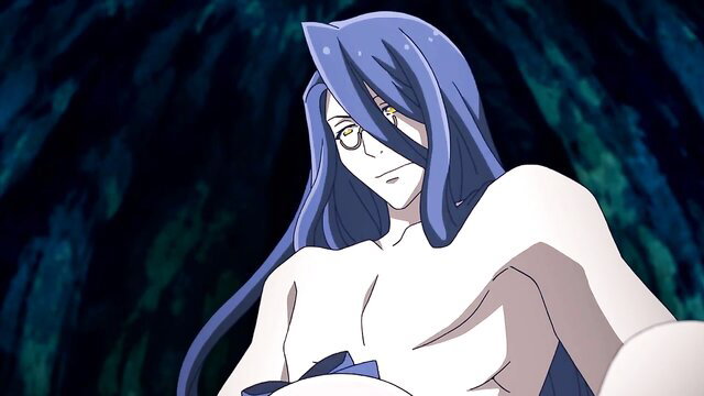 Blue-haired anime trap Rune topless in Rune's Pharmacy Ep.4 hentai