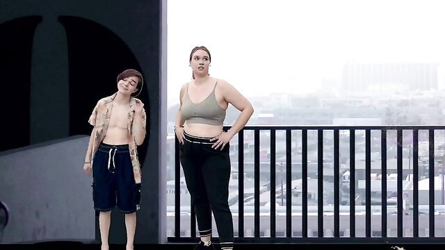Fawn Winters sexy topless, Natalie Cotter hot braless on balcony Baby Cat 2023