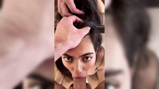Brenda Trindade POV blowjob with cock in mouth closeup