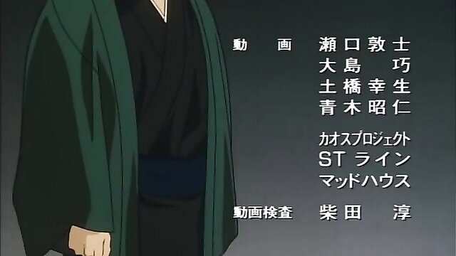 AIKa Ep.5 Japanese man in green kimono closeup, anime hentai style