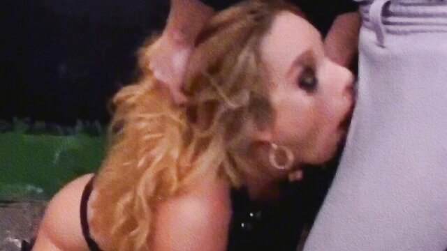 Alexandra Quinn blonde giving intense close-up blowjob