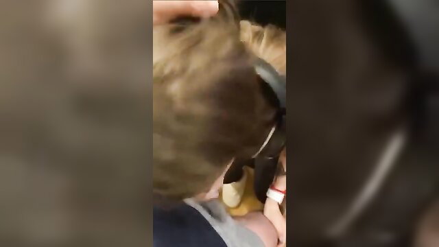 Blonde teen gamer girl pauses games for sloppy POV blowjob and swallow