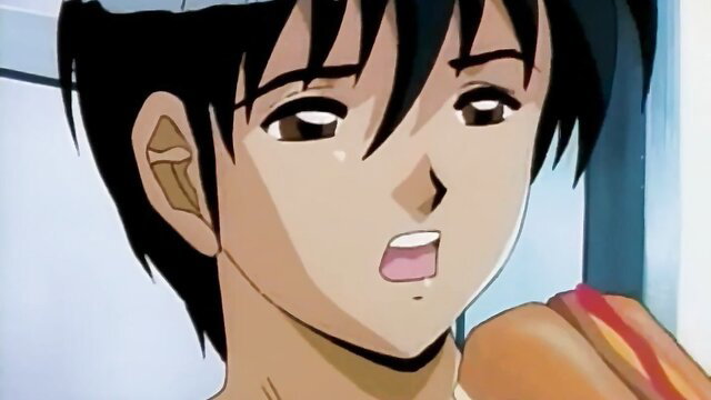 Shin Angel Ep.5 anime cutie with black hair sucking hotdog closeup