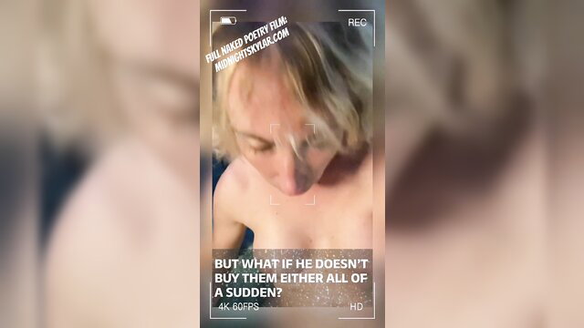 Blonde transfem porn star closeup in erotic poetry film teaser
