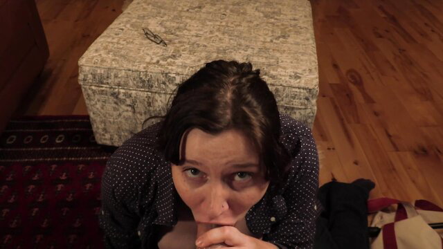 Bettie Bondage MILF kneels gagging fingers POV tease