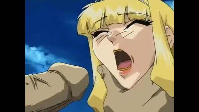 Blonde anime girl with short bangs gets facefucked in City of Sin hentai