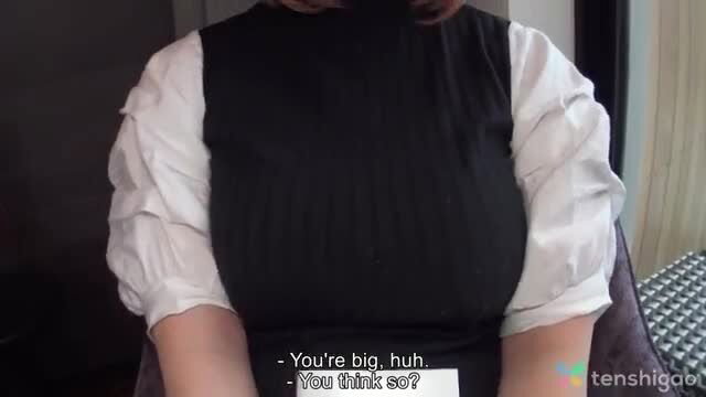 Tina Yuzuki big tits in black turtleneck, smiling closeup JAV thumbnail