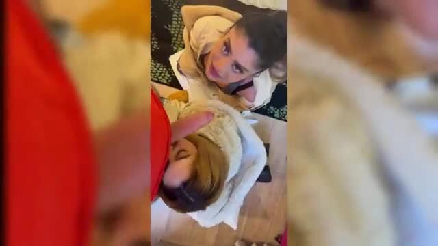 Blonde in hijab gets facefucked by red-hatted guy in daring public thrill