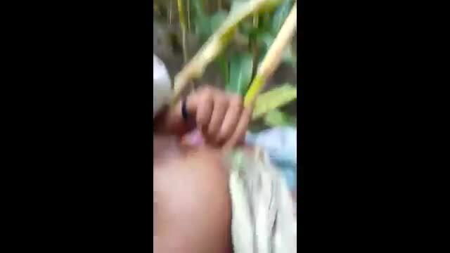 Village Indian bhabhi fucked raw in sugarcane field by lover