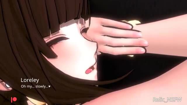 Loreley moans 'Oh my... slowly...' as hand grips her neck, Relic NSFW