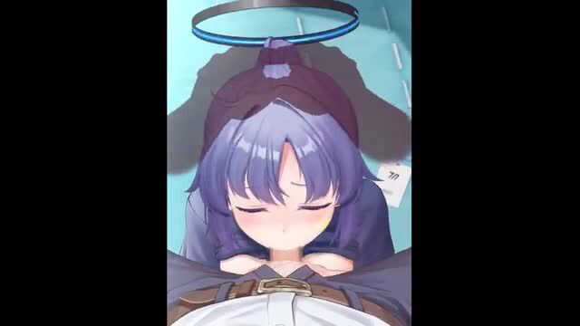 Blue Archive Yuuka hentai irrumation POV deepthroat blowjob